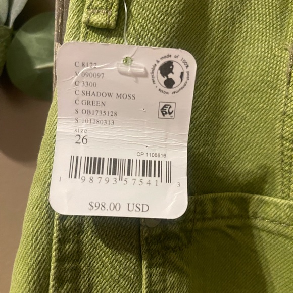 We The Free Meadow Moss WE the Free Good Luck Midrise Barrel Jeans 26 NWT - Picture 3 of 5